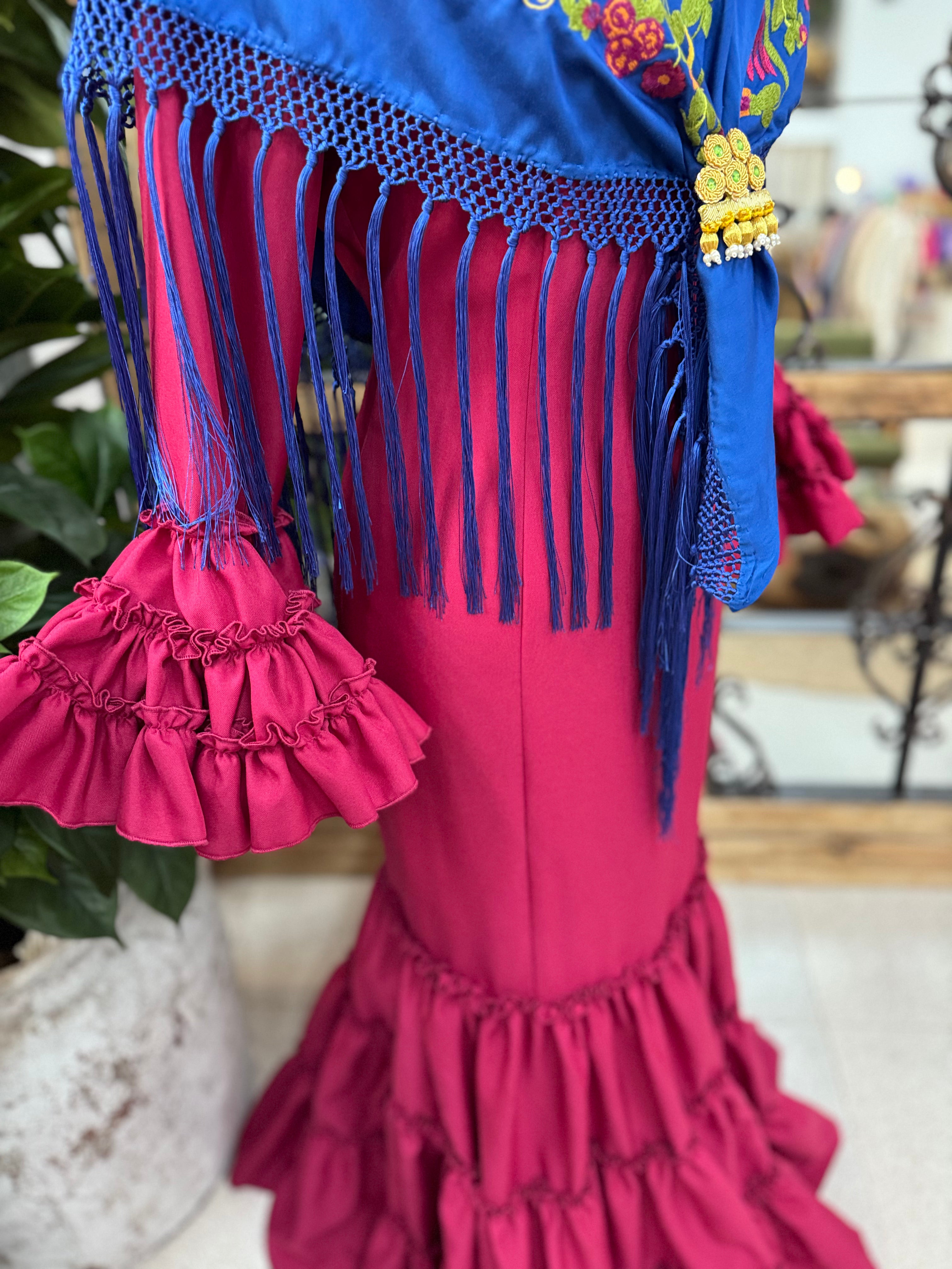 Traje de Flamenca Córdoba Fresa Oscuro