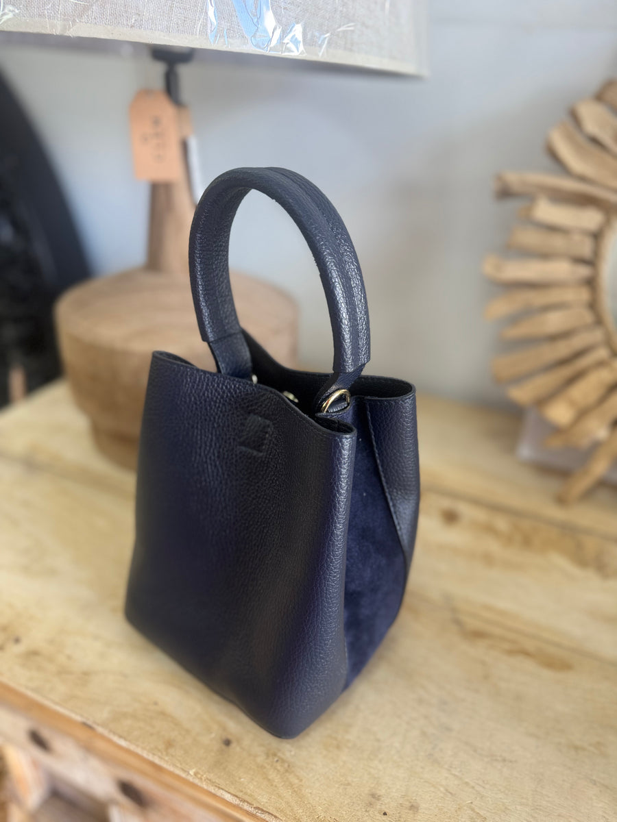 Bombonera Piel Sophia Azul Marino