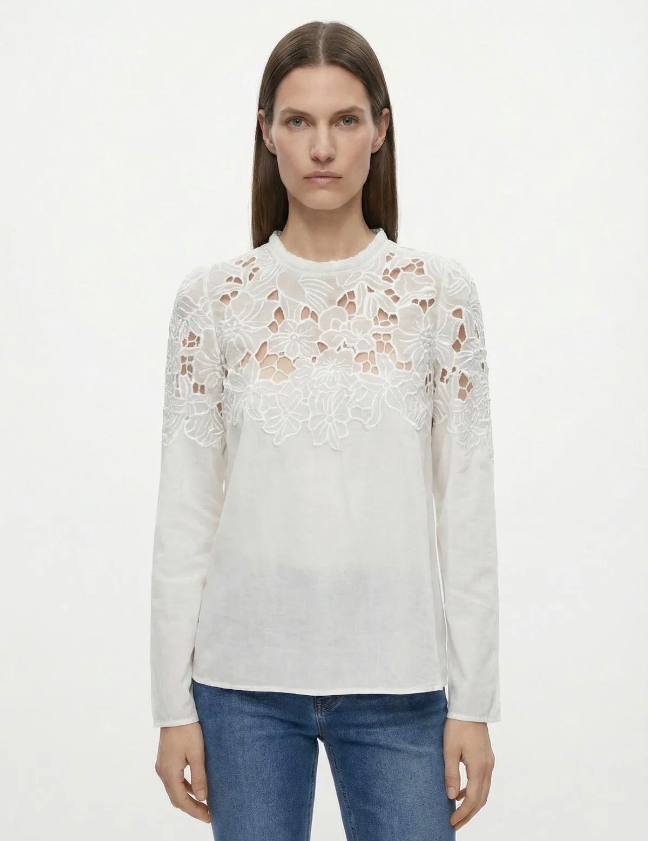 Camisa Perforada Blanca