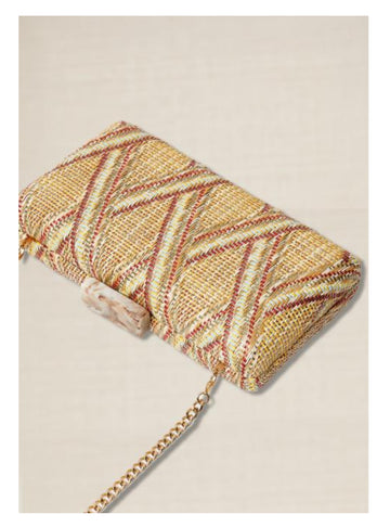Clutch Rafía Natural Multi