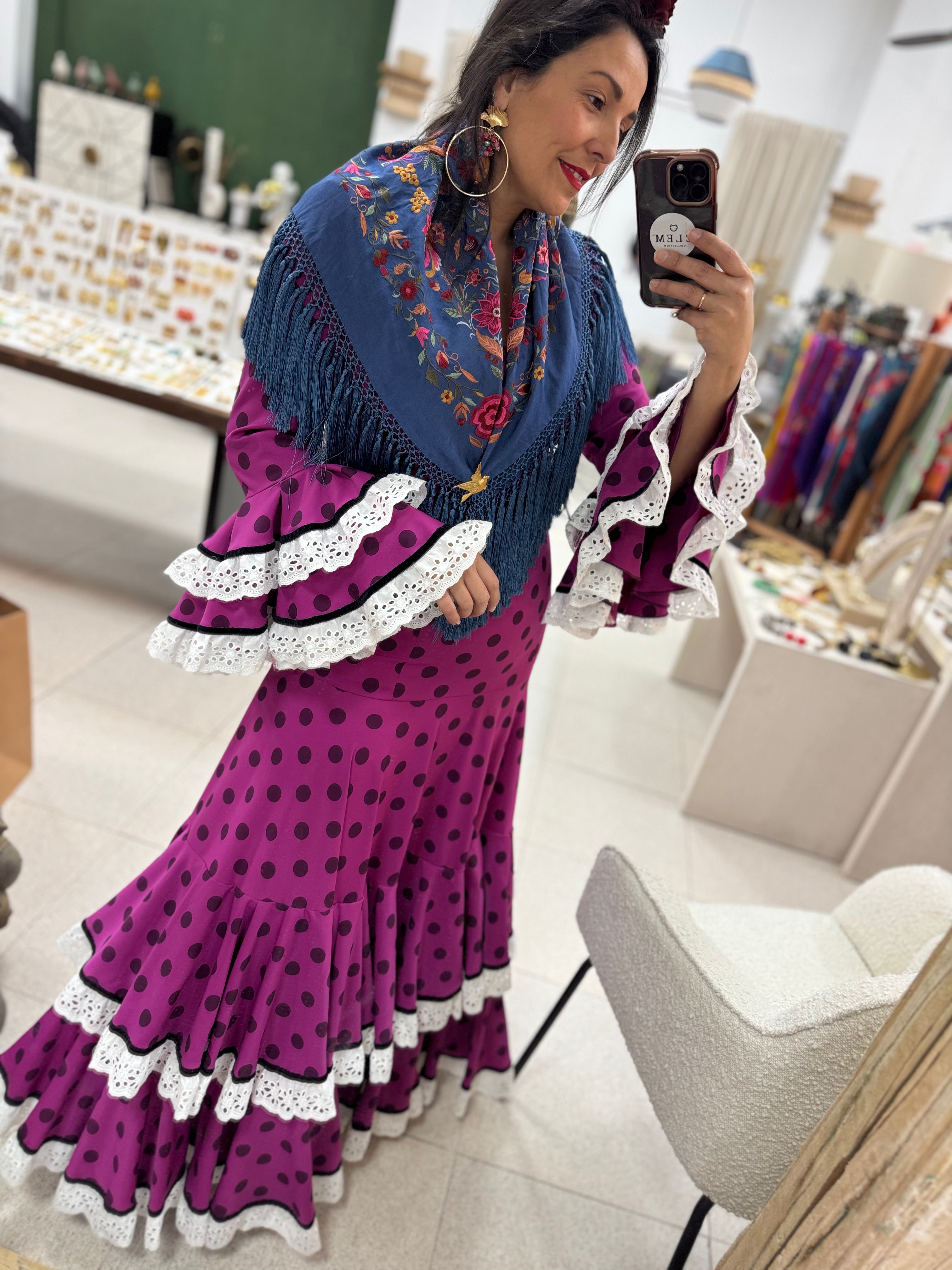 Traje Flamenca Abril Buganvilla T.38 y 42