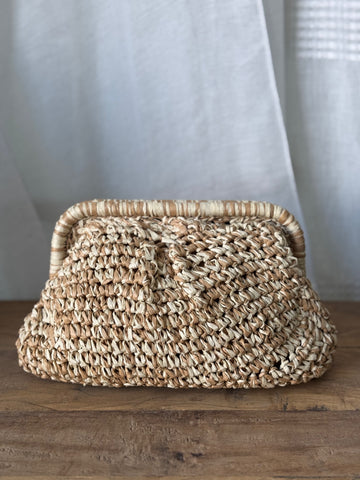 Bolso Rafía de Mano Natural