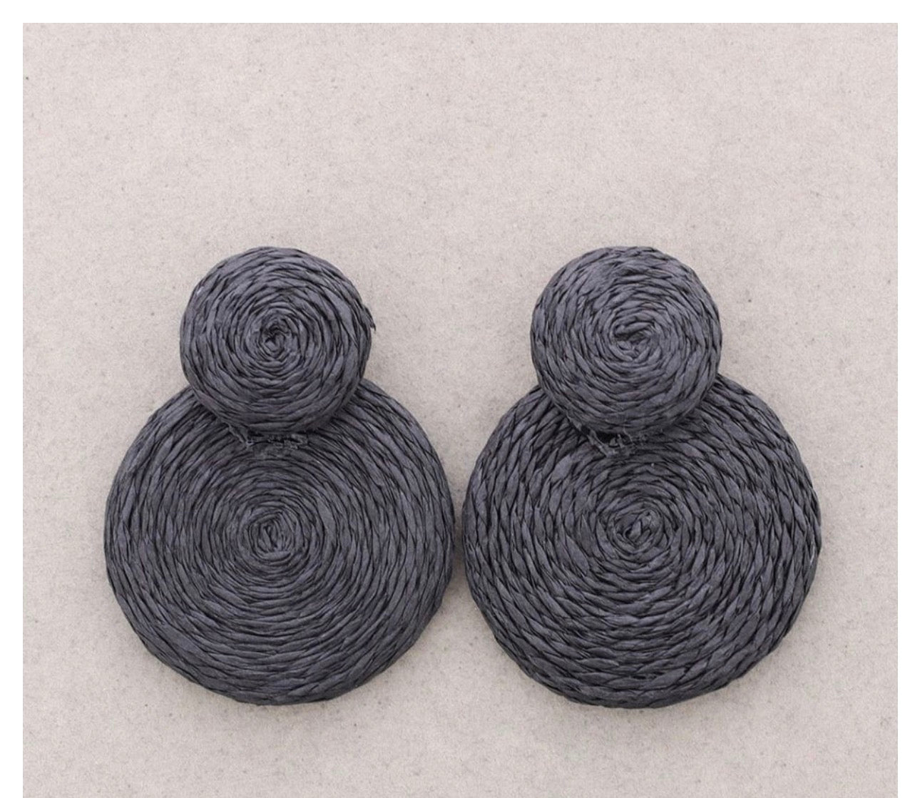 Pendientes Rafia Doble Negros
