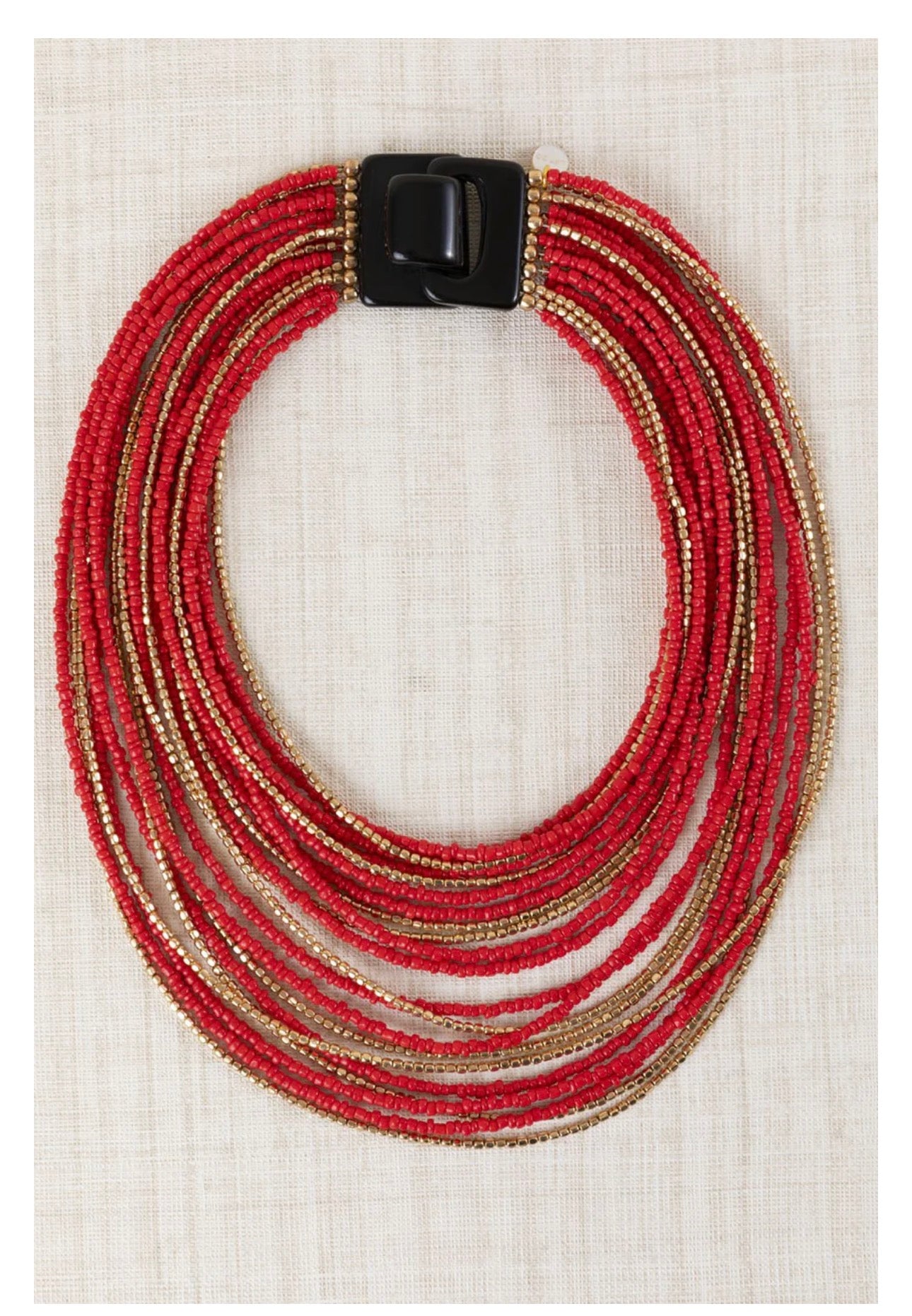 Collar Múltiple Coral Dorado Latido