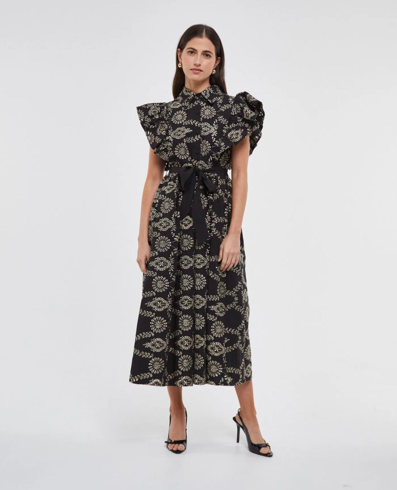 Vestido Perforado Negro