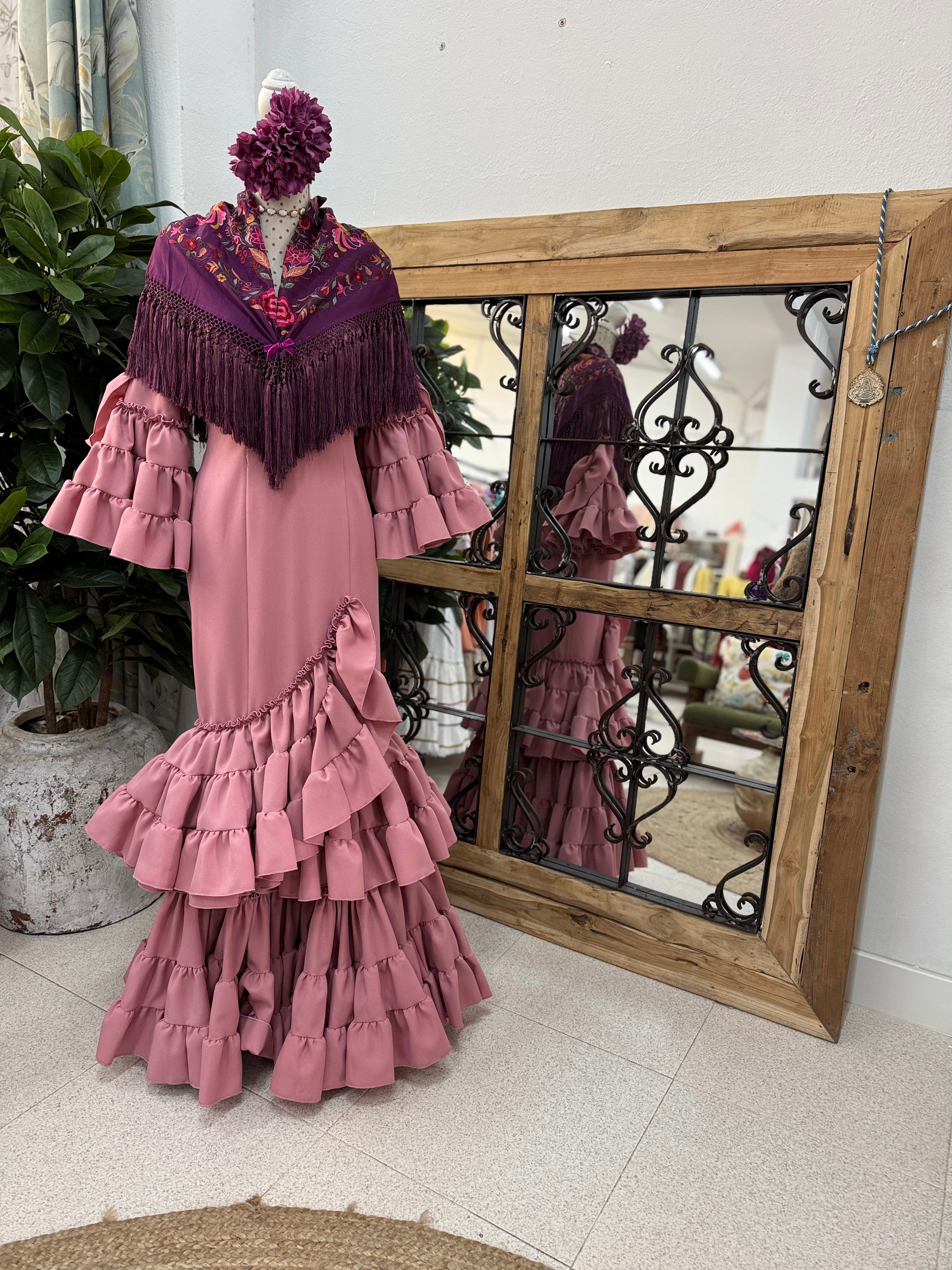 Traje de Flamenca Doble Carmen Rosa
