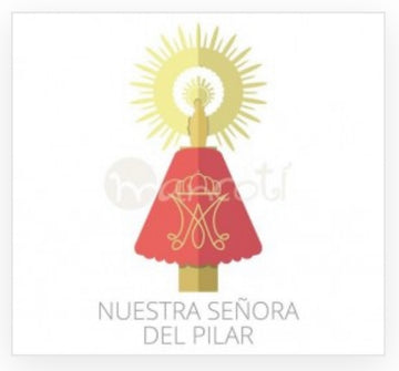 Virgen del Pilar Gargantilla Piedras Colores