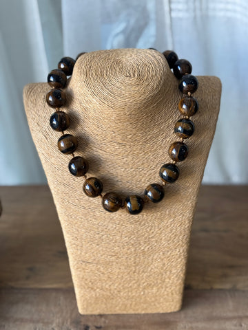 Collar Bolas Billyar Marrón Negro