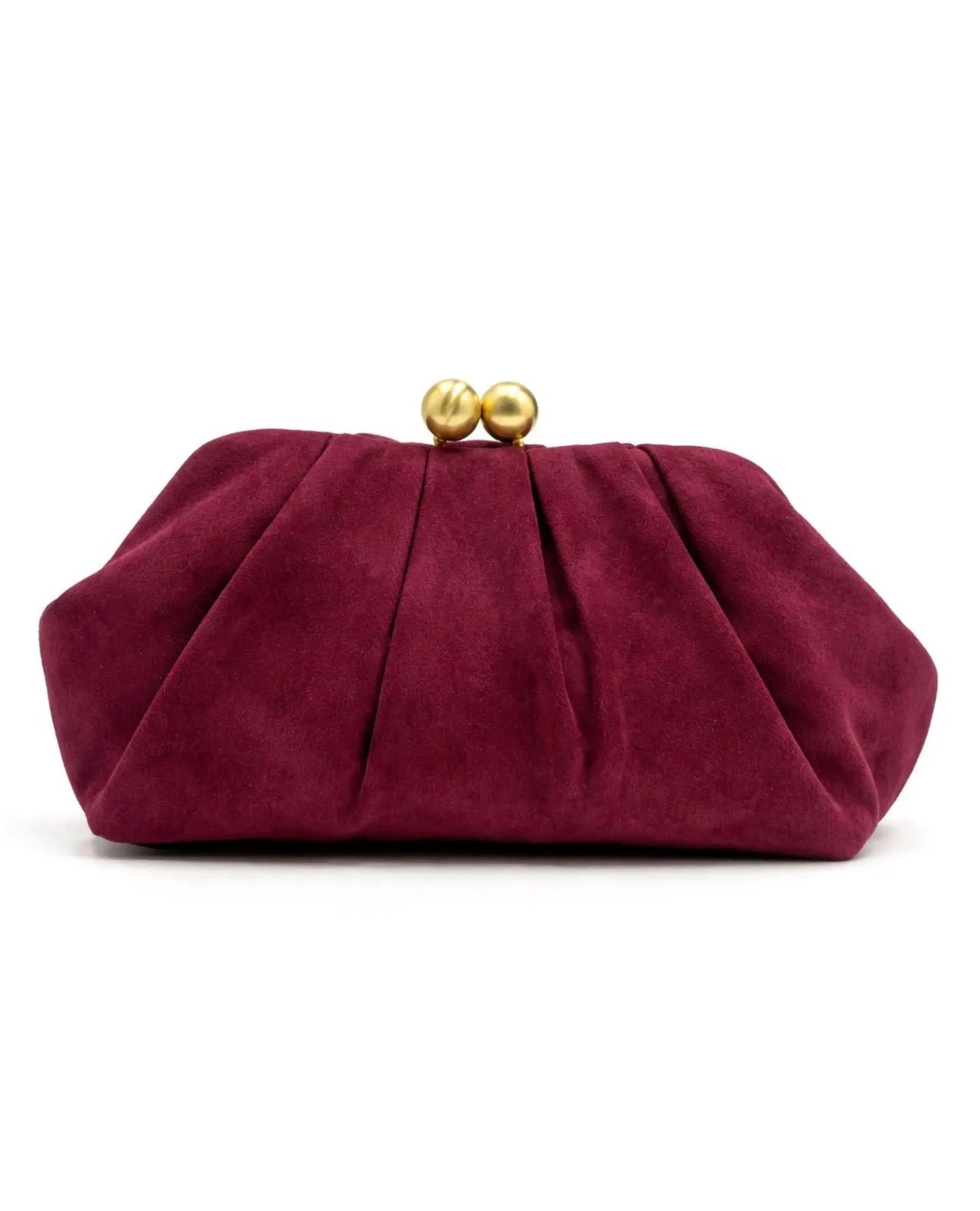 Bolso de Mano Ante Bolas Burdeos