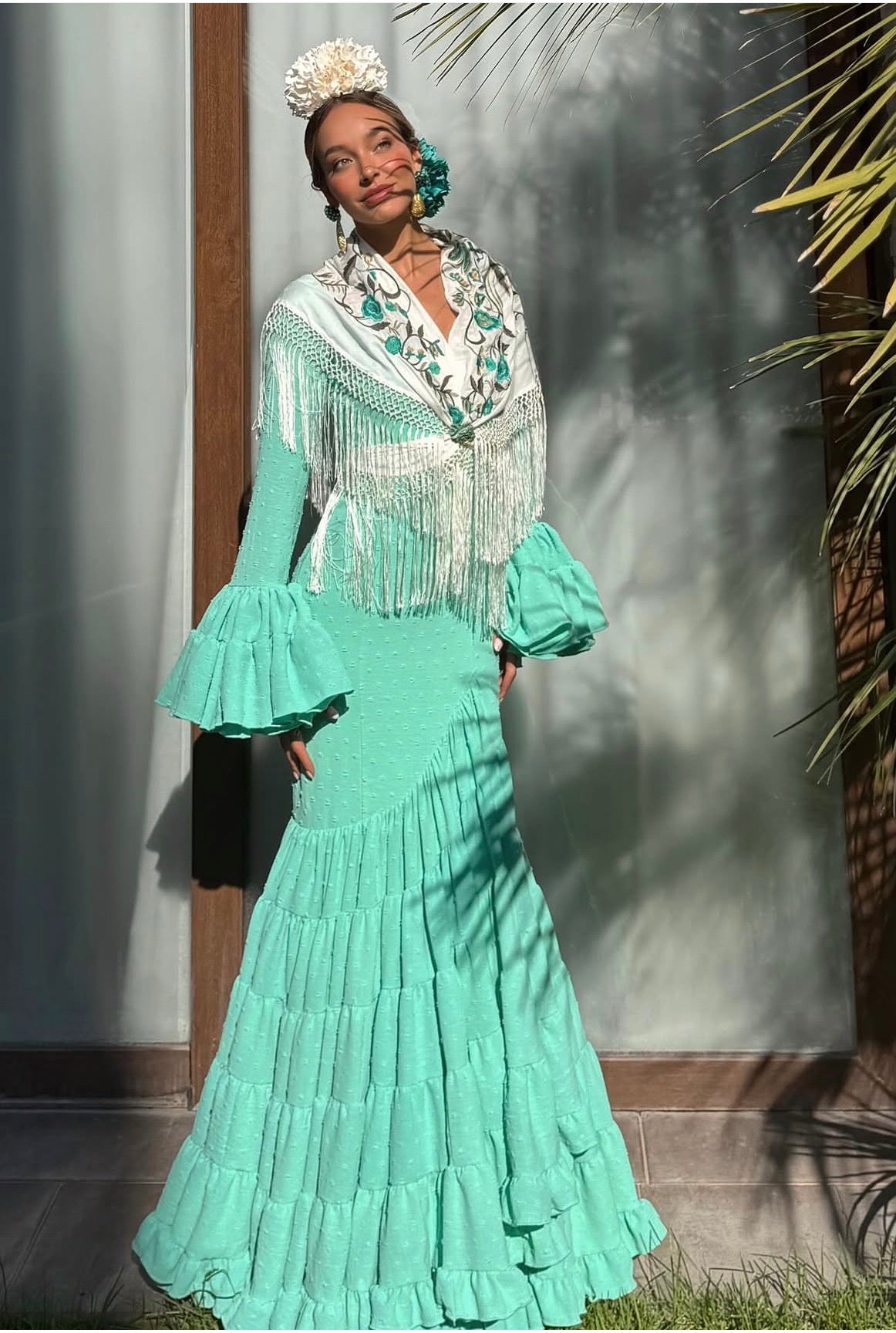 Traje Flamenca Plumeti Verde T.32