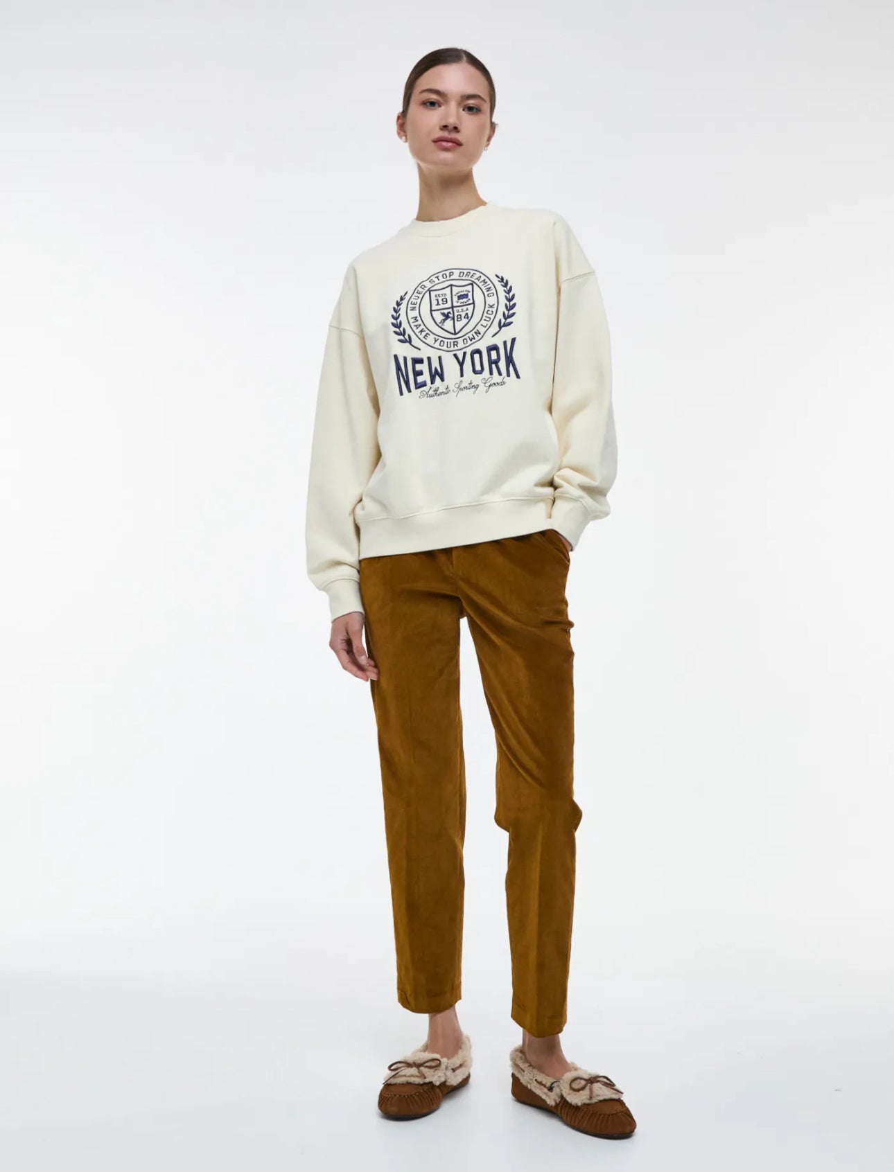 Sudadera New York Bordada Burdeos