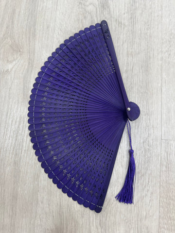 Abanico Bambú Morado Reja