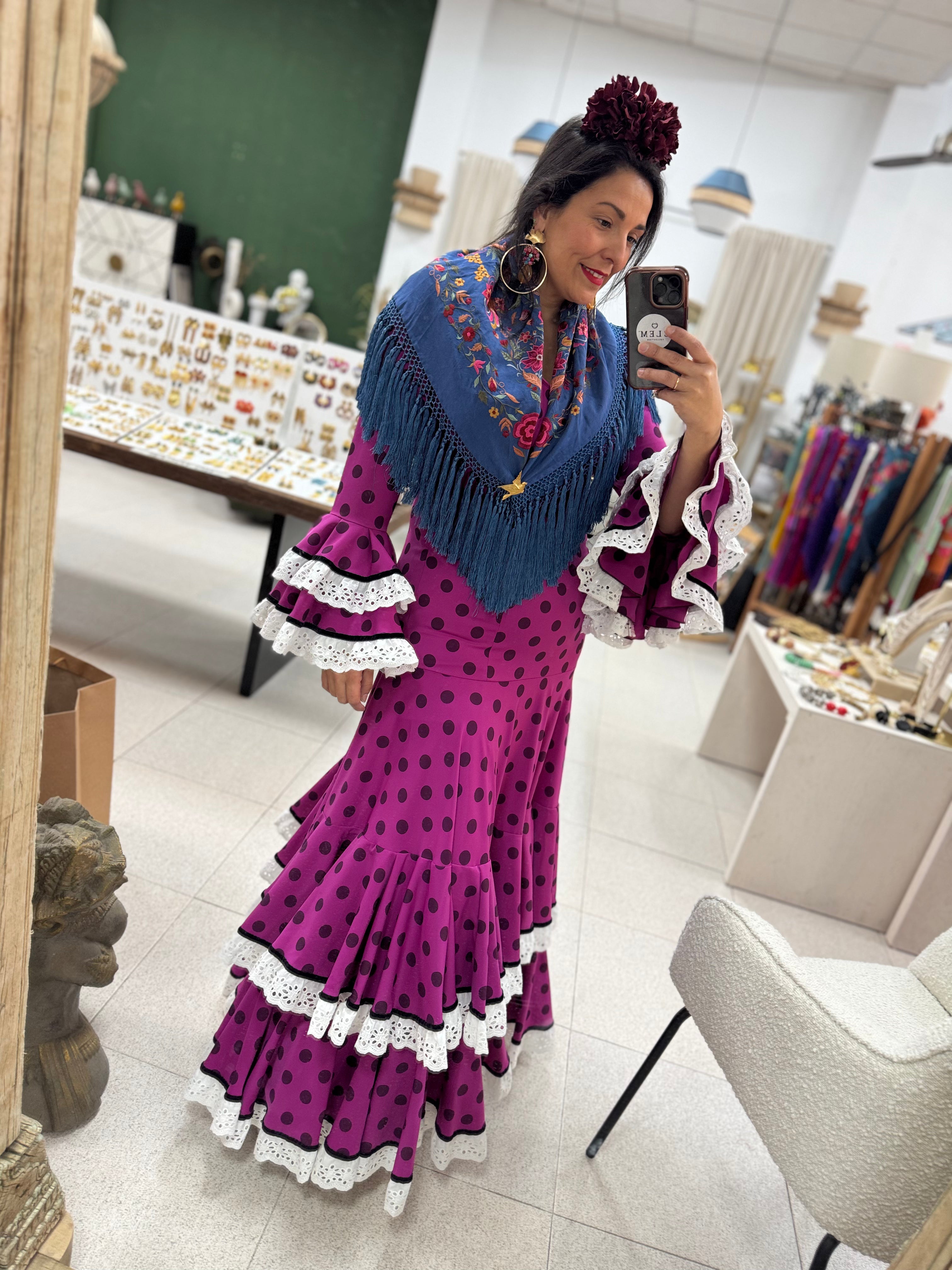 Traje Flamenca Abril Buganvilla T.38 y 42