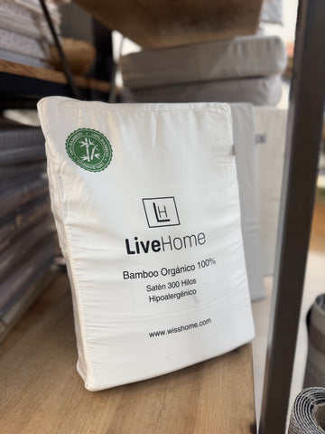 Juego de Sábana Satén 300hilos 100% Bamboo Orgánico