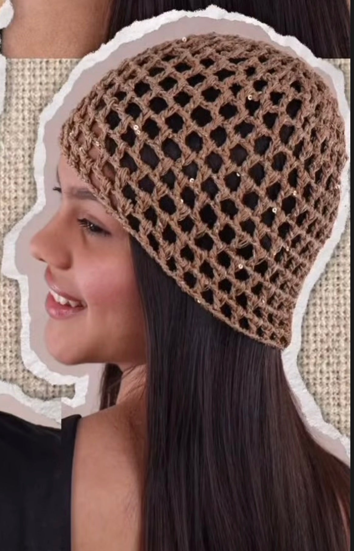 Casquete Crochet Lentejuelas