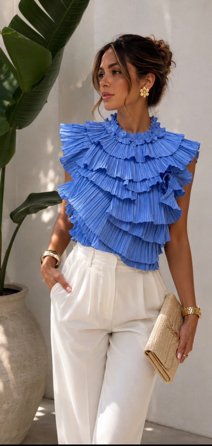 Top Rayas Azul