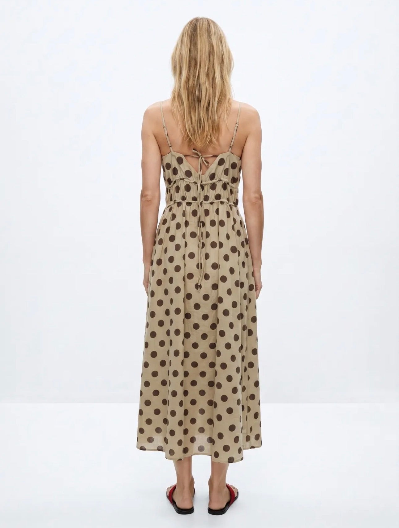 Vestido Lunares Beig Marrón