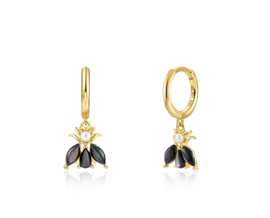 Pendientes Mini Abeja Negro