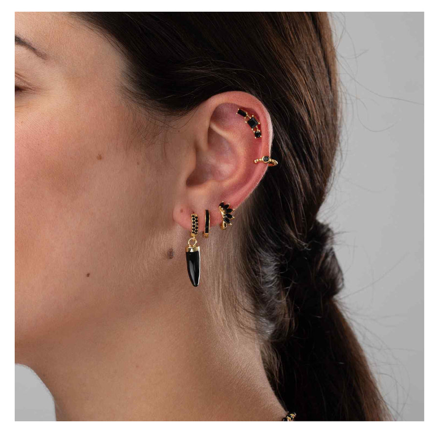 Pendientes Flor Circonitas Negros