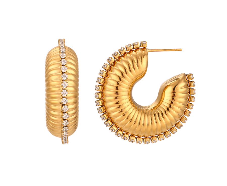 Pendientes Aros Rayados Cristal