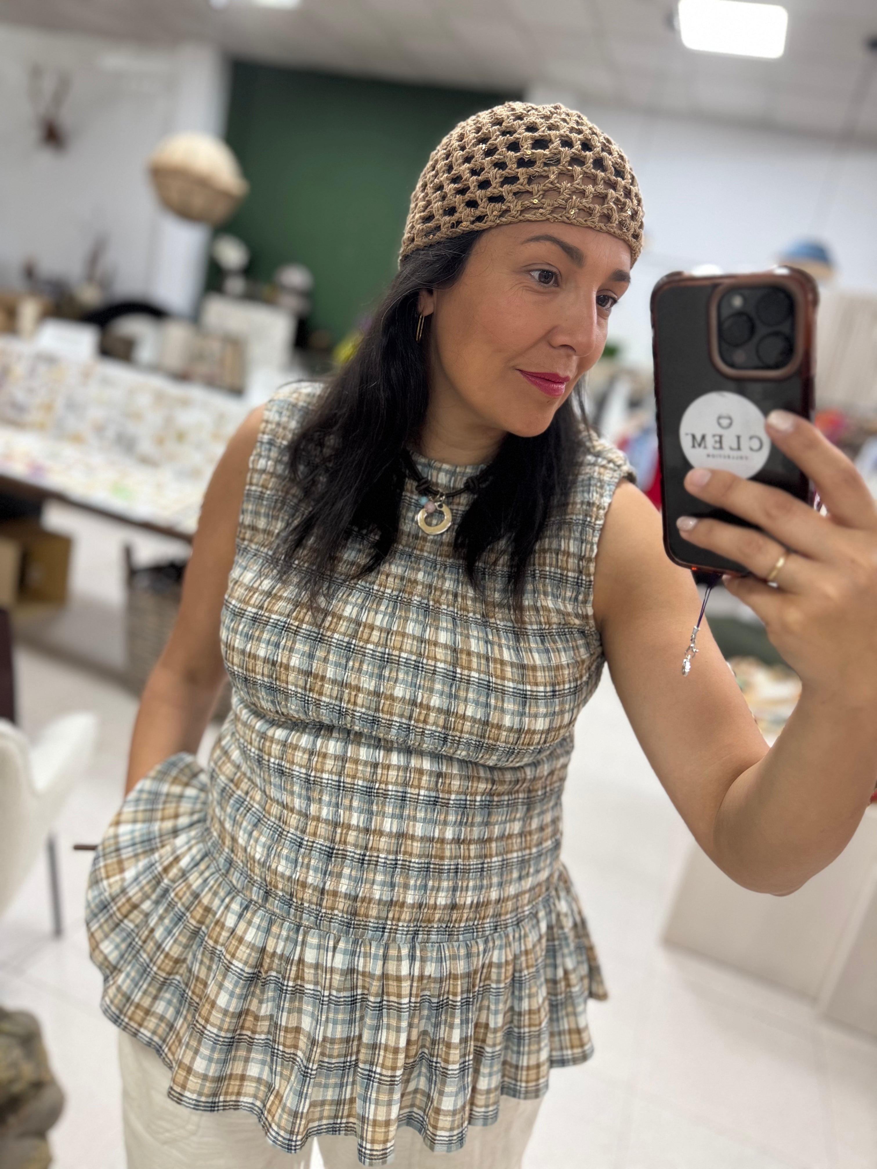 Casquete Crochet Lentejuelas