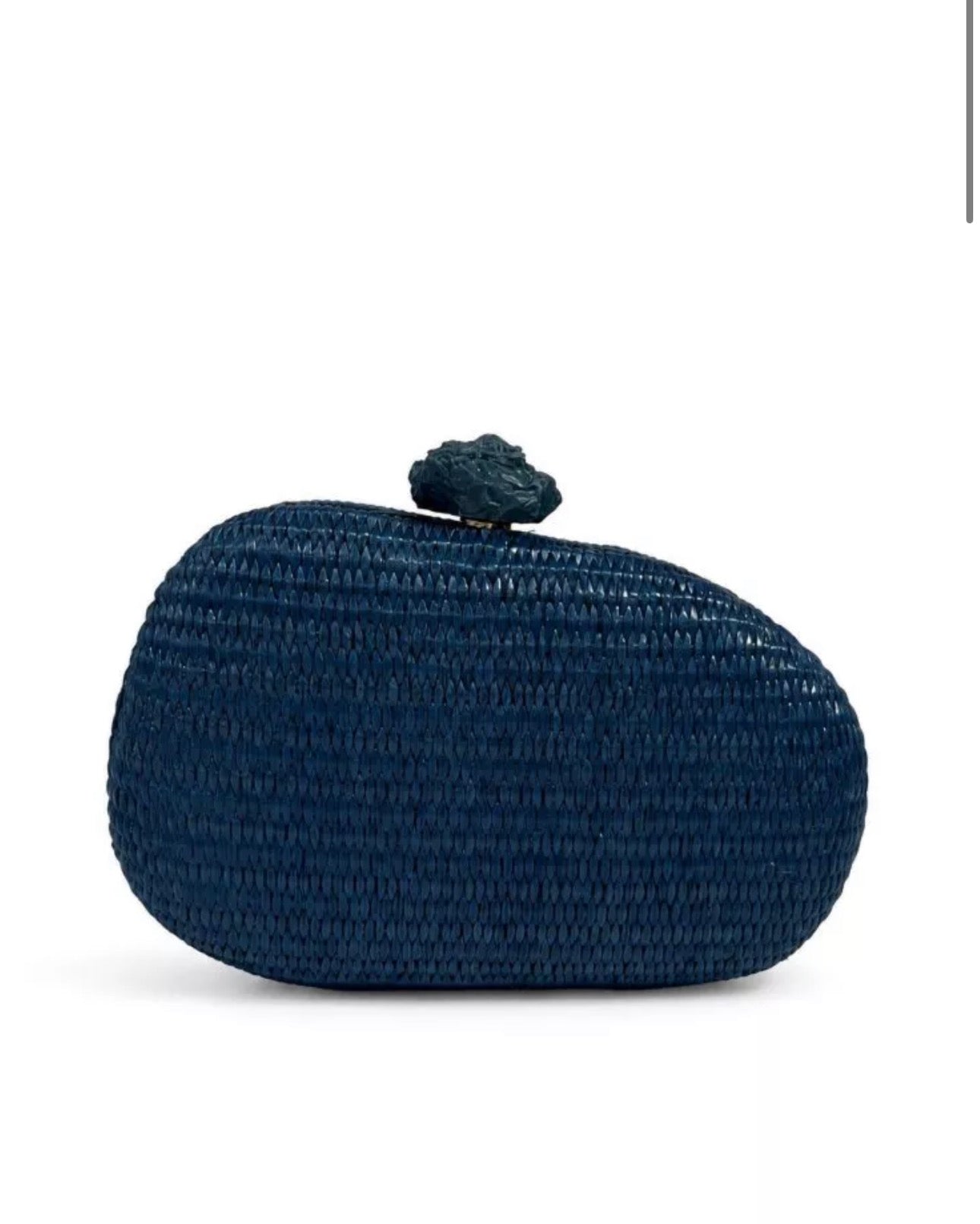 Clutch Rafia Oval Marino