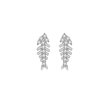 Pendientes Raspa Plata Circonita