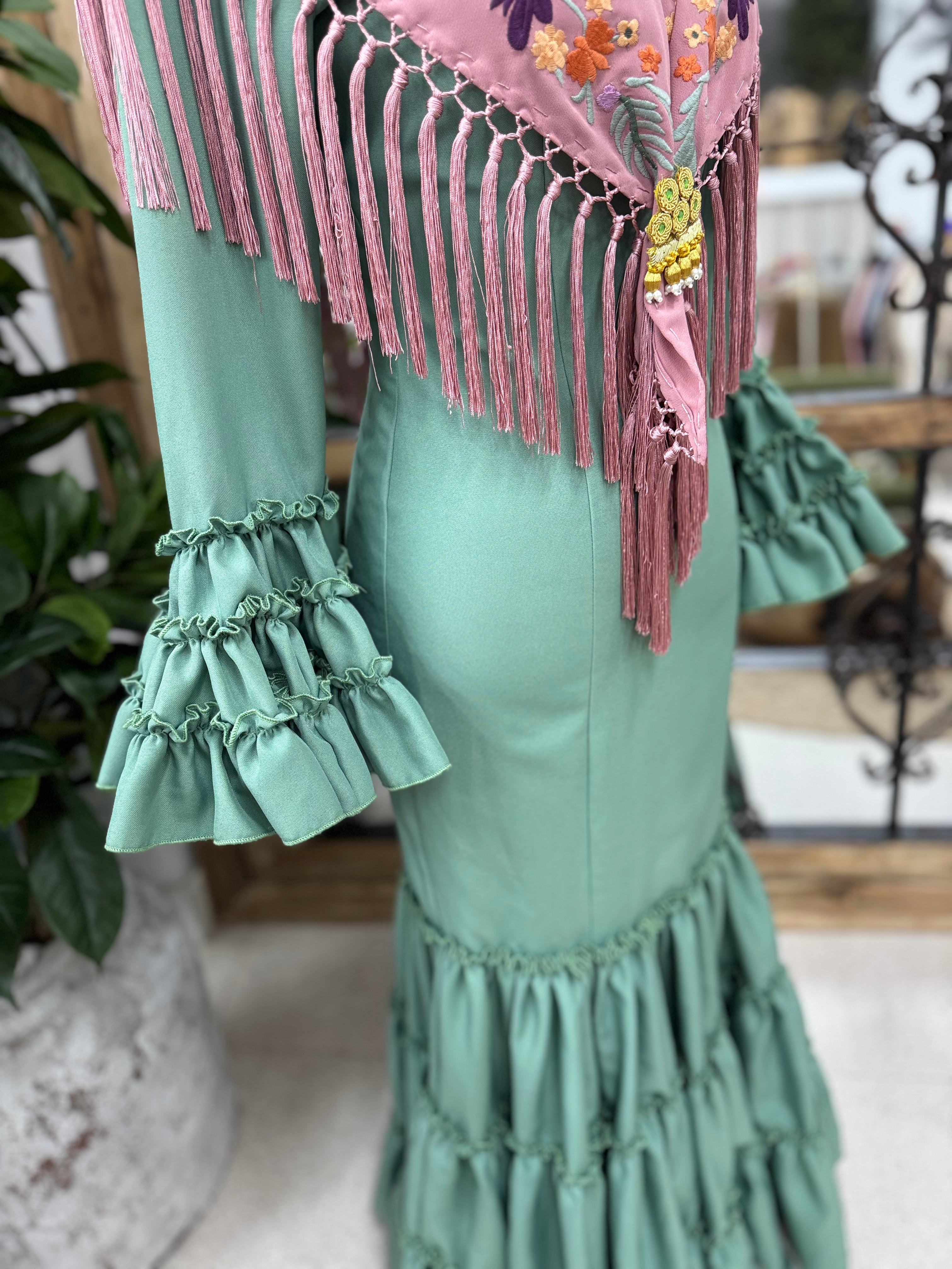 Traje Flamenca Córdoba Verde Jabonoso