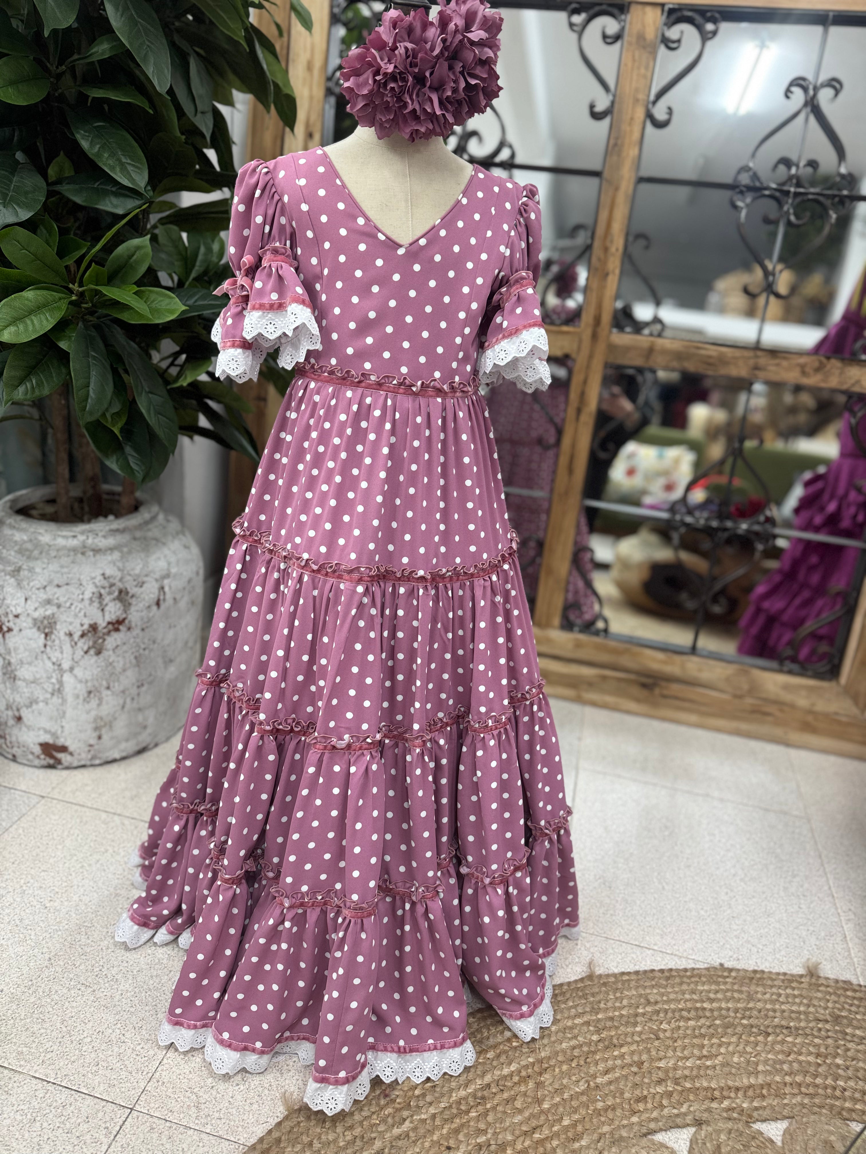 Traje de Flamenca Niña Mod.Rociera T.8
