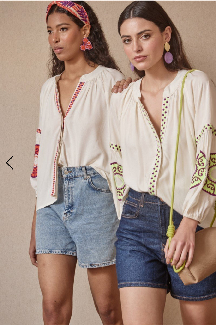 Blusa Medallones Flúor Naranja