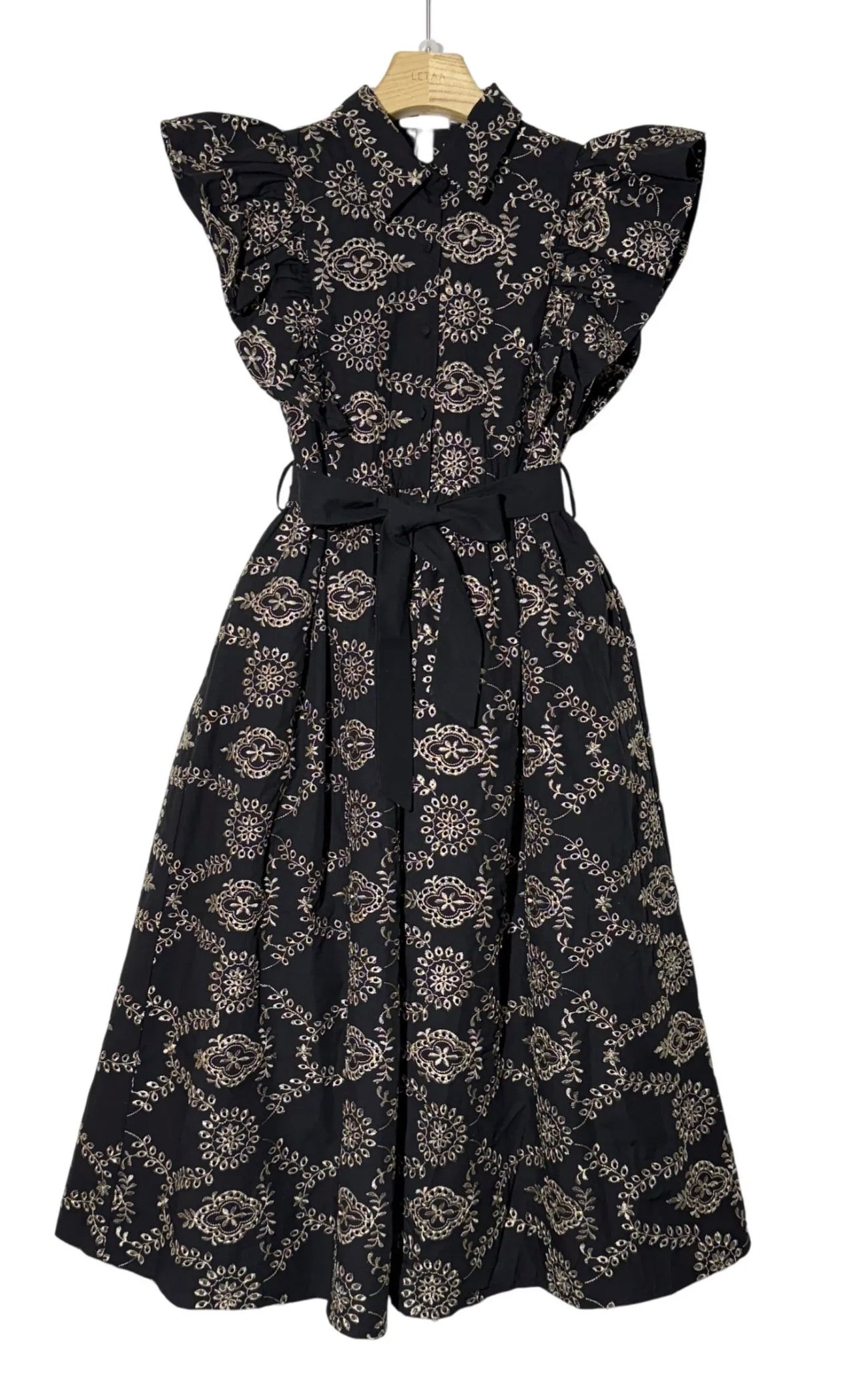 Vestido Perforado Negro