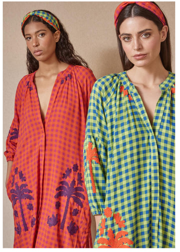 Vestido Latido Vichy Rojo Coral