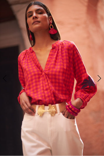 Blusa Vichy Coralado
