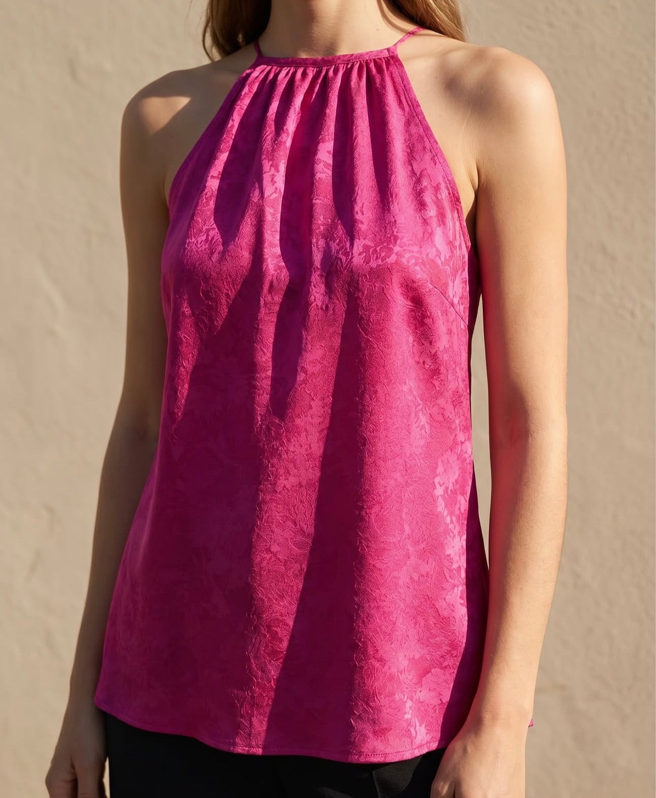 Top Jacquard Fucsia