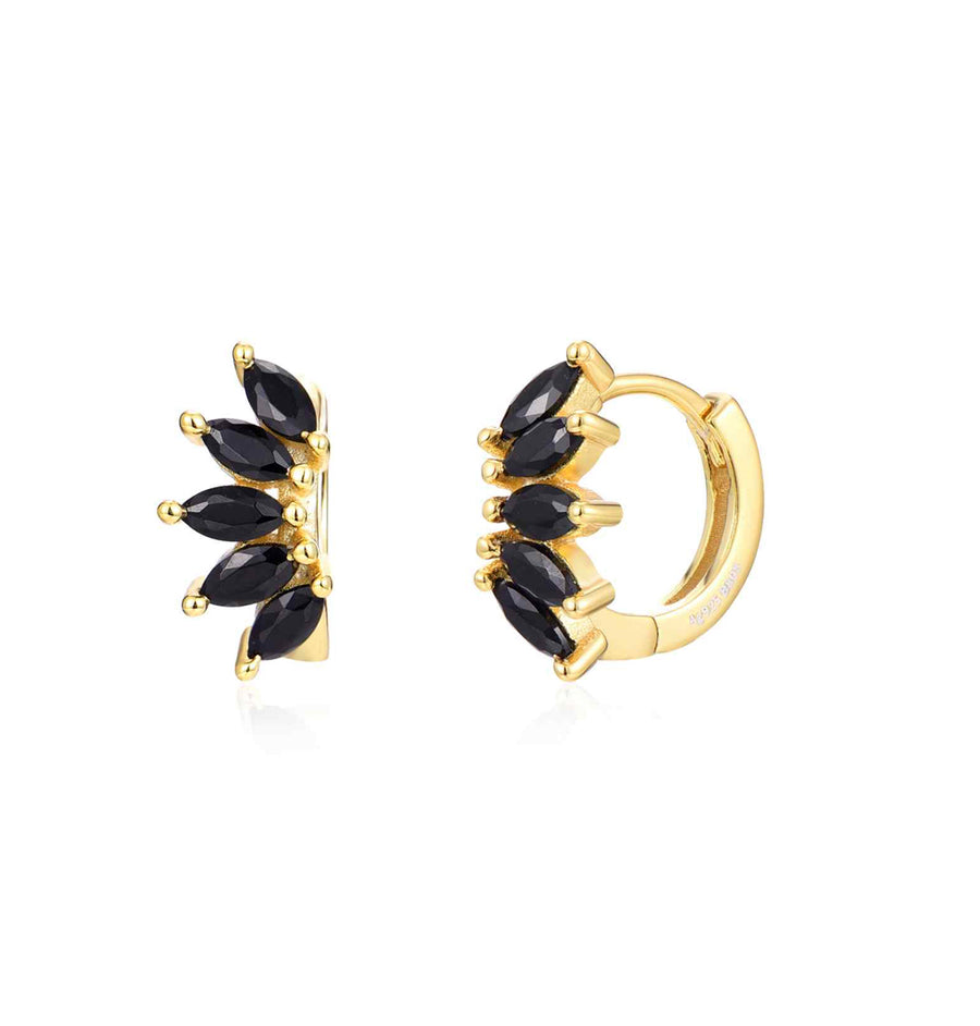 Pendientes Flor Circonitas Negros