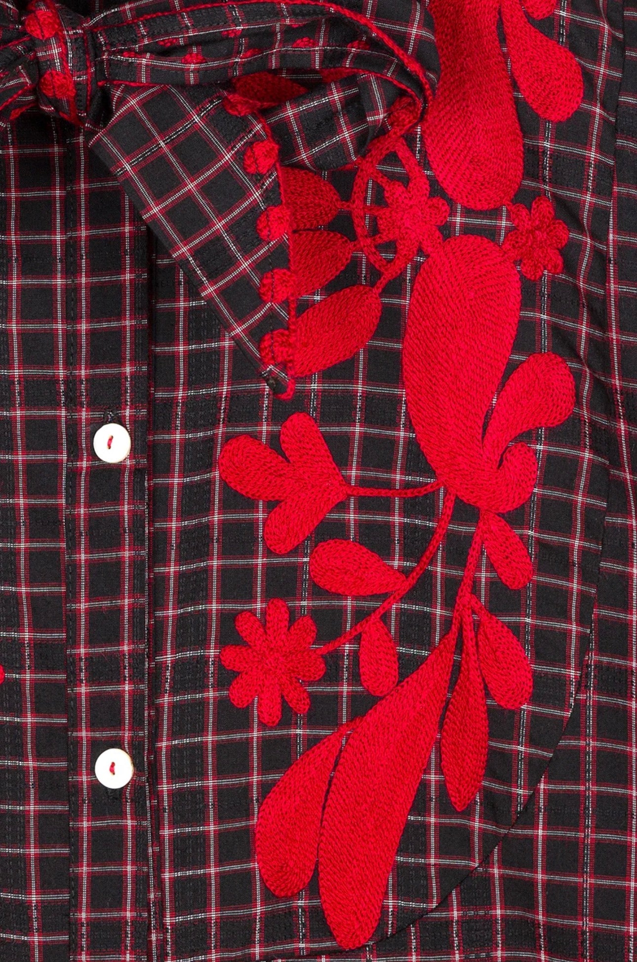 Camisa Cuadros Lazada Bordado Latido