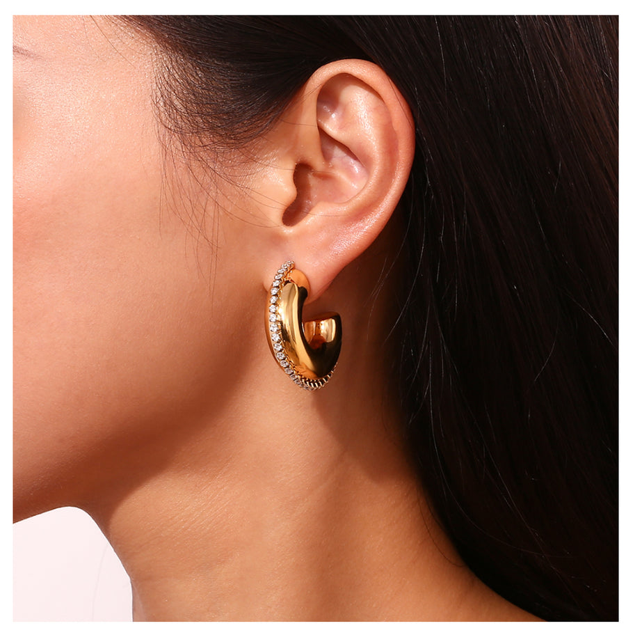 Pendientes Aros Liso Cristal