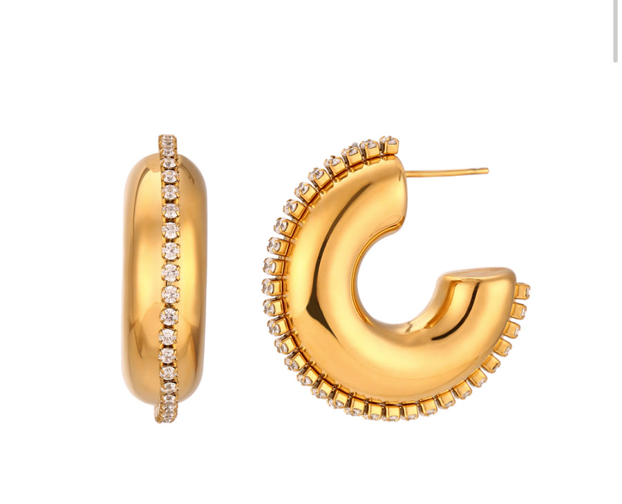 Pendientes Aros Liso Cristal