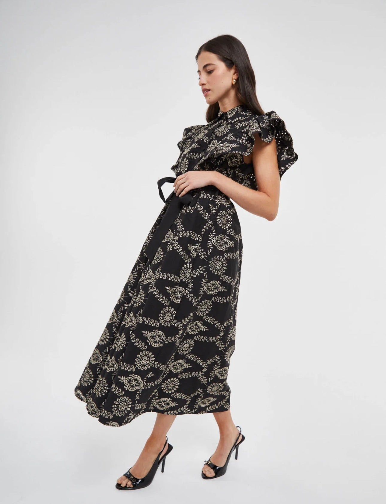 Vestido Perforado Negro