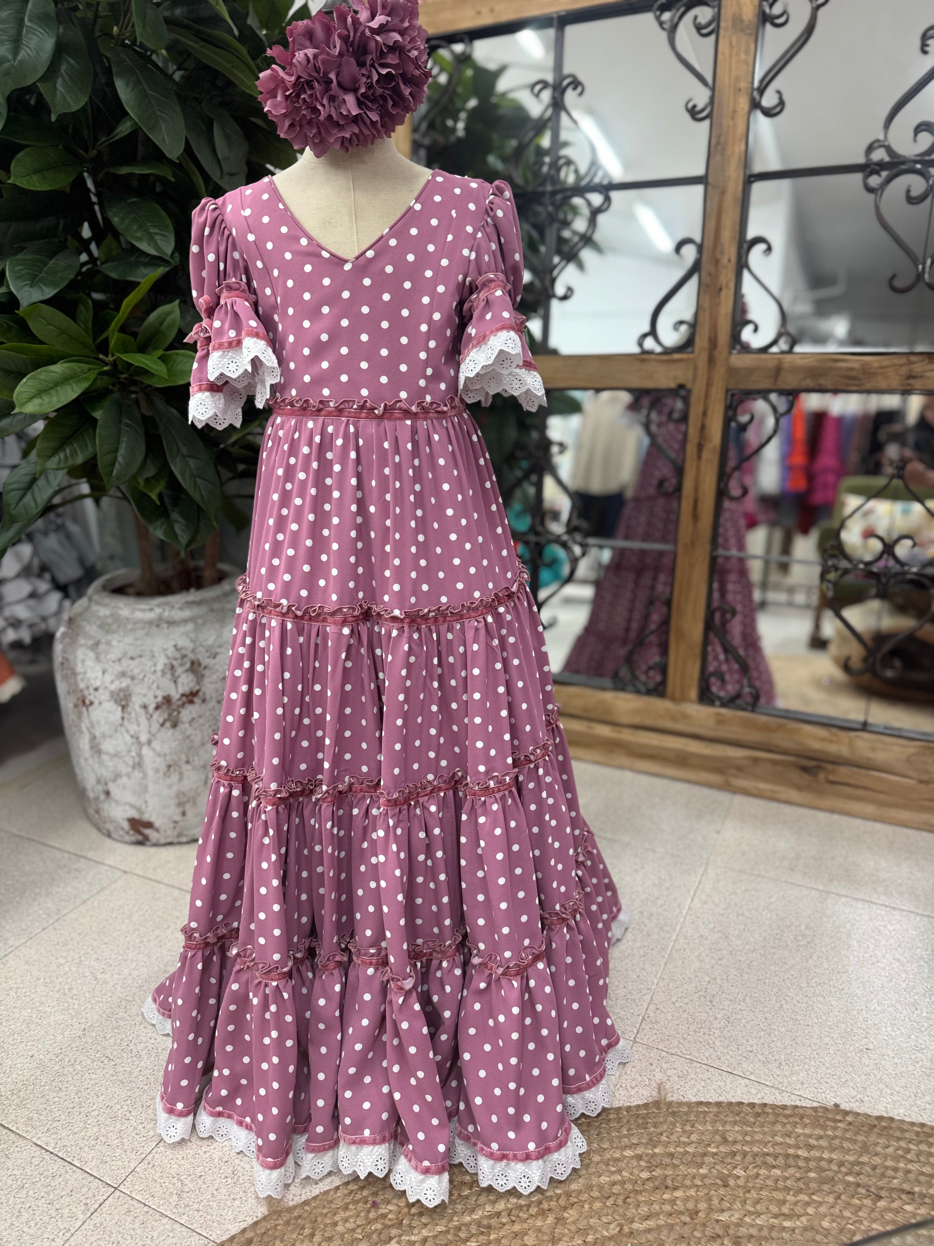 Traje de Flamenca Niña Mod.Rociera T.8