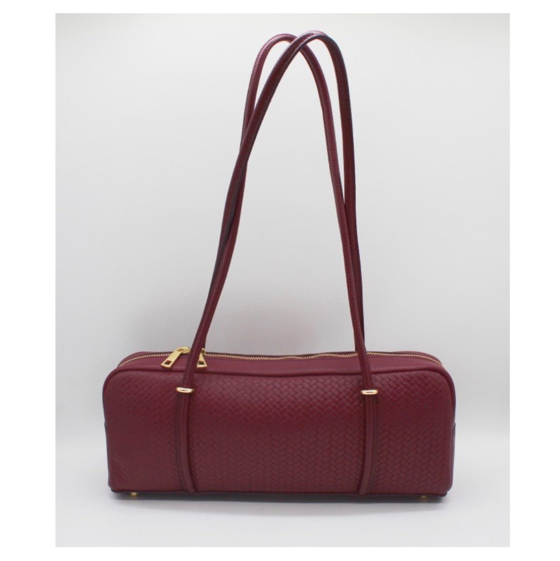 Bolso Piel Shaki Trenza Burdeos