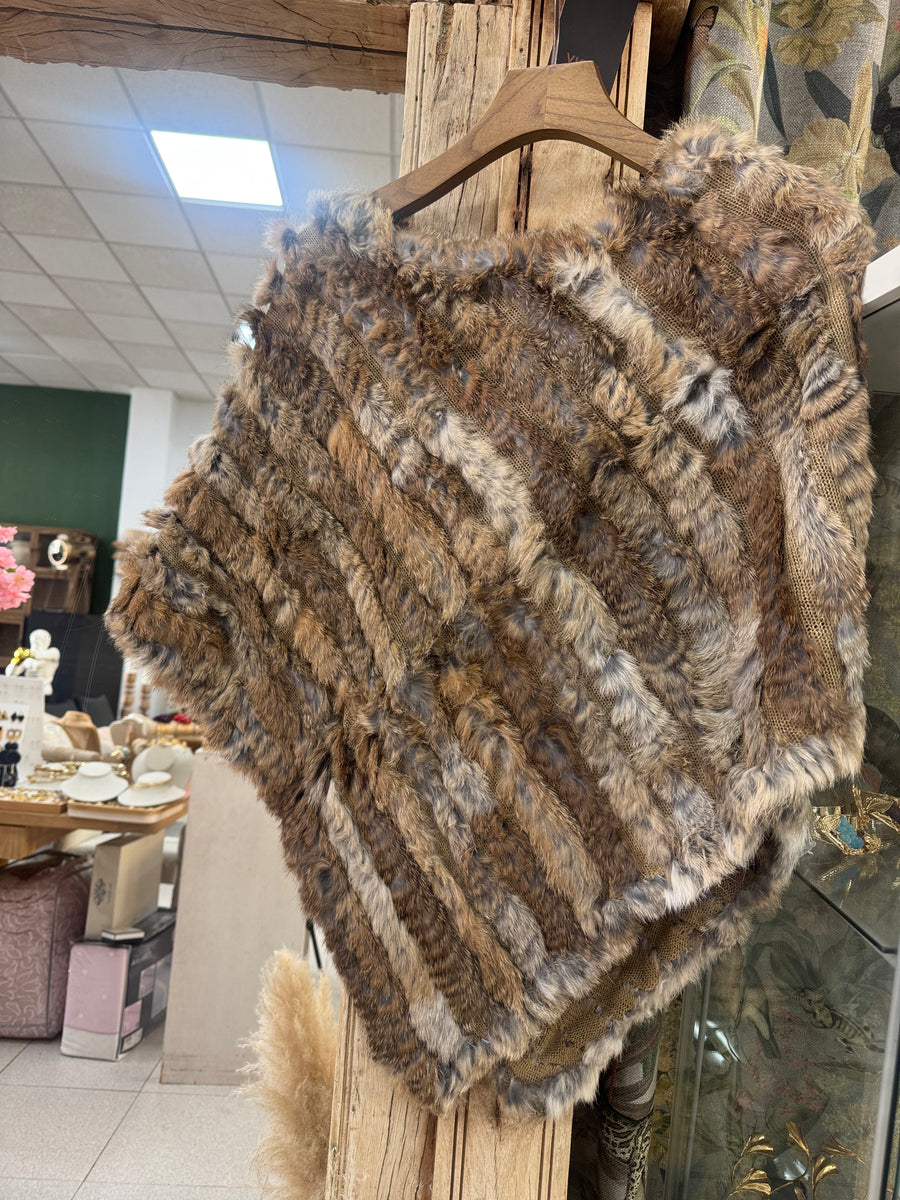 Poncho Piel Natural Rabbit