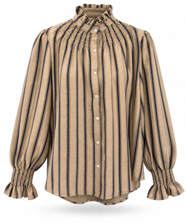 Blusa Rayas Frunch Beig