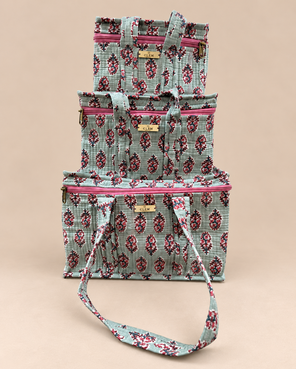 Nevera Boho Floral Algodón