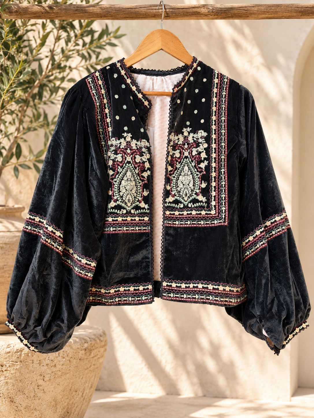 Chaqueta Terciopelo Boho Bordada