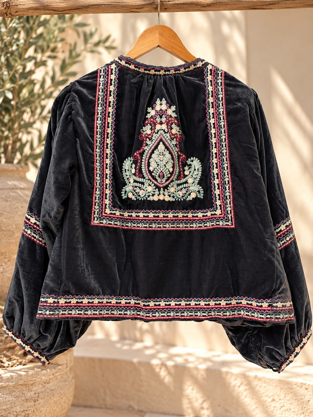 Chaqueta Terciopelo Boho Bordada