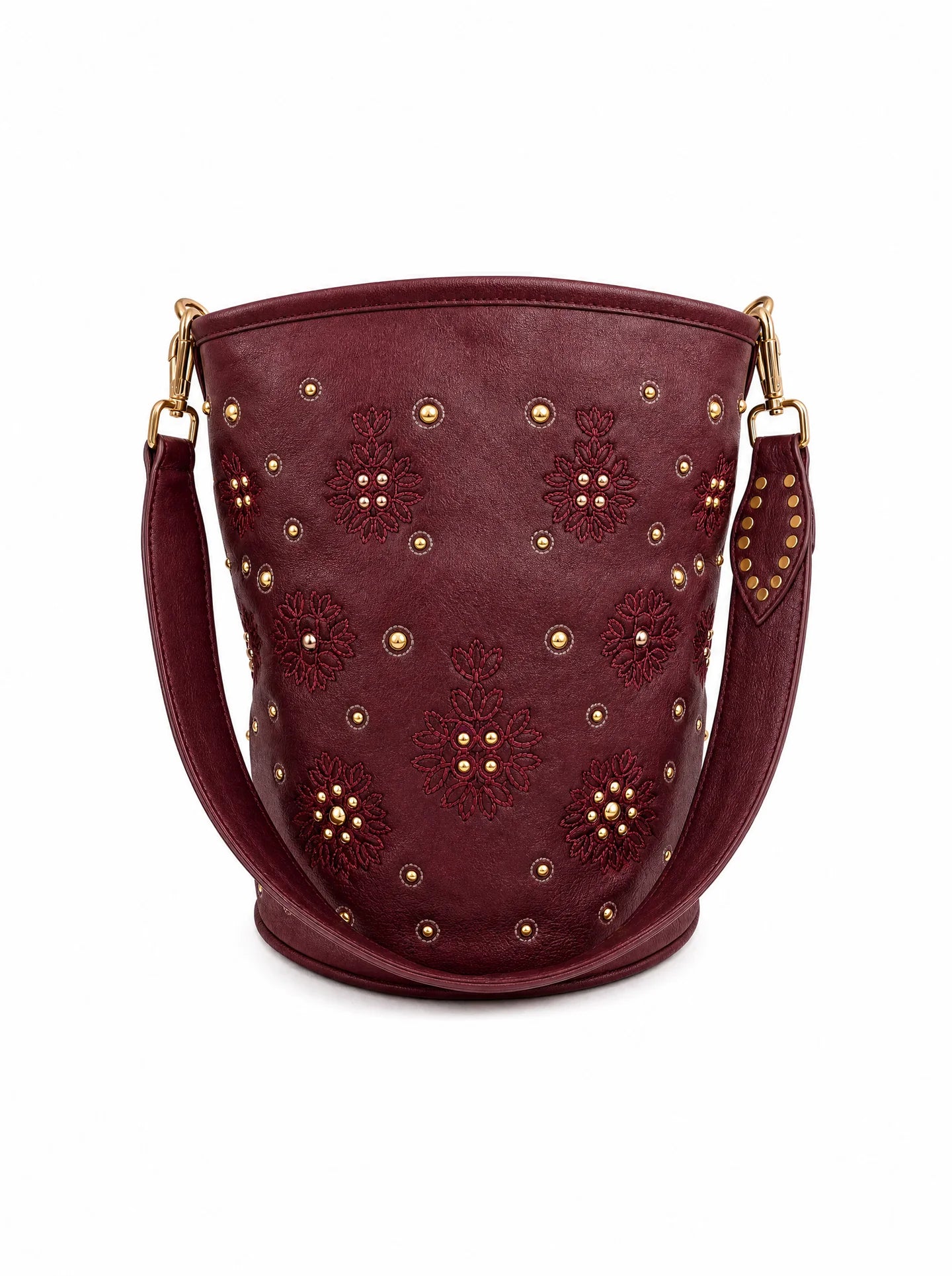 Bolso Piel Bucket Granate Piti Cuiti