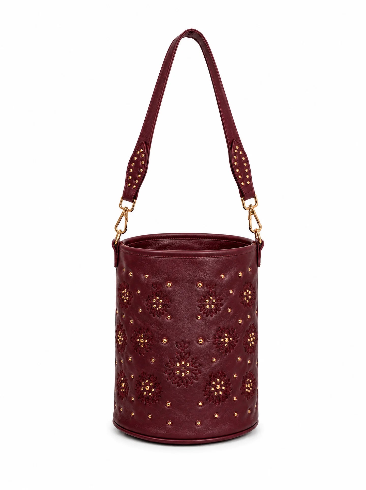 Bolso Piel Bucket Granate Piti Cuiti