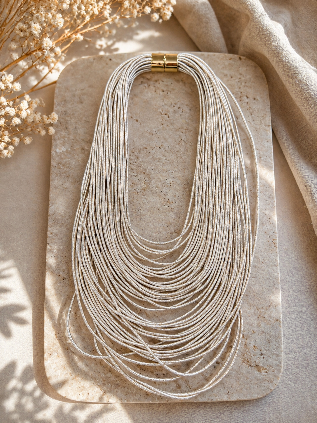 Collar Beig Lurex