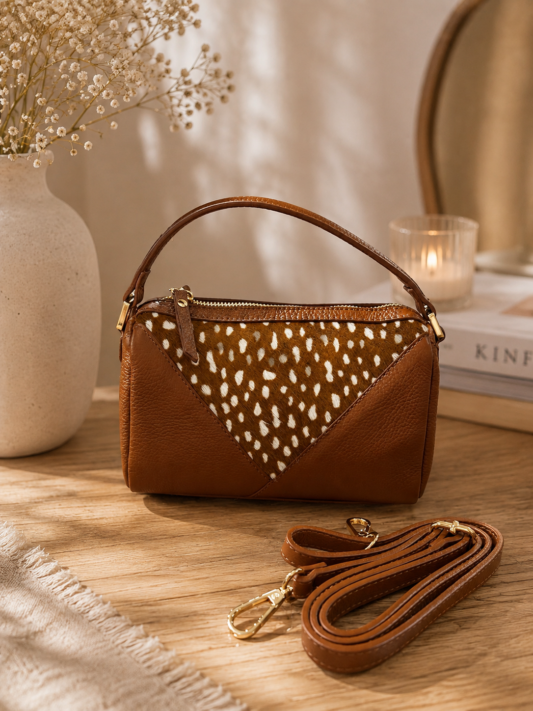 Bolso Piel Potro Camel
